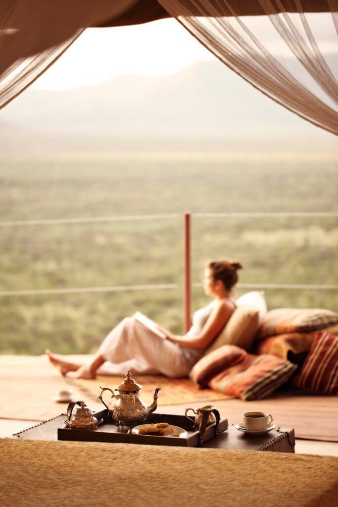 Saruni Basecamp Experiences Relaxing on your private deck Saruni Basecamp Experiences Relaxing on your private deck
