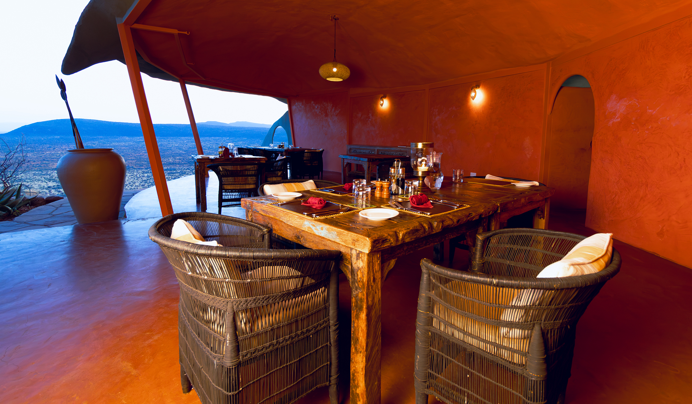 Lounge and restaurant at Saruni Samburu